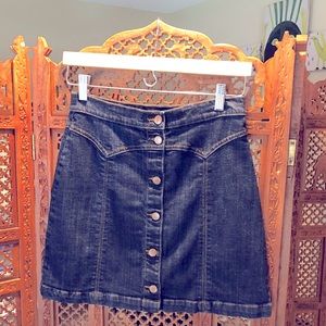 H&M button front jean mini skirt
